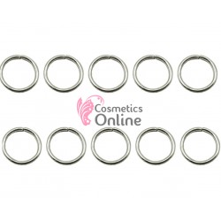 Inele din metal pentru codite afro RNG57EE Argintii, Set 10 bucăți mari